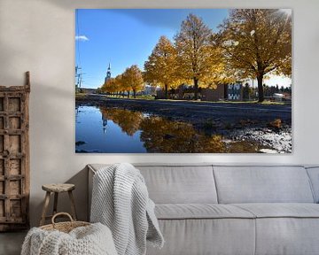 The village in autumn by Claude Laprise