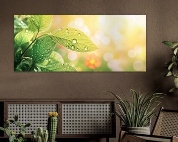 Verse bladeren in het zonlicht van Poster Art Shop
