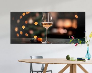 Festlicher Wein im Weihnachtslicht von Poster Art Shop