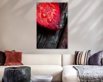 Frische Erdbeere mit Wassertropfen von Poster Art Shop