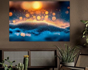Fonkelende zandkorrels in de gloed van het licht van Poster Art Shop