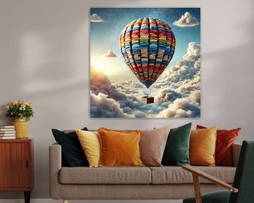 Luchtballon gemaakt van boeken van Eric Nagel