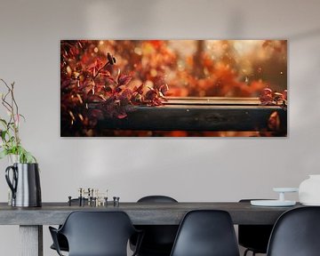 Ambiance automnale avec des feuilles colorées sur Poster Art Shop