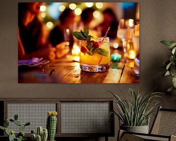 Delicious cocktails with evening lighting by Poster Art Shop