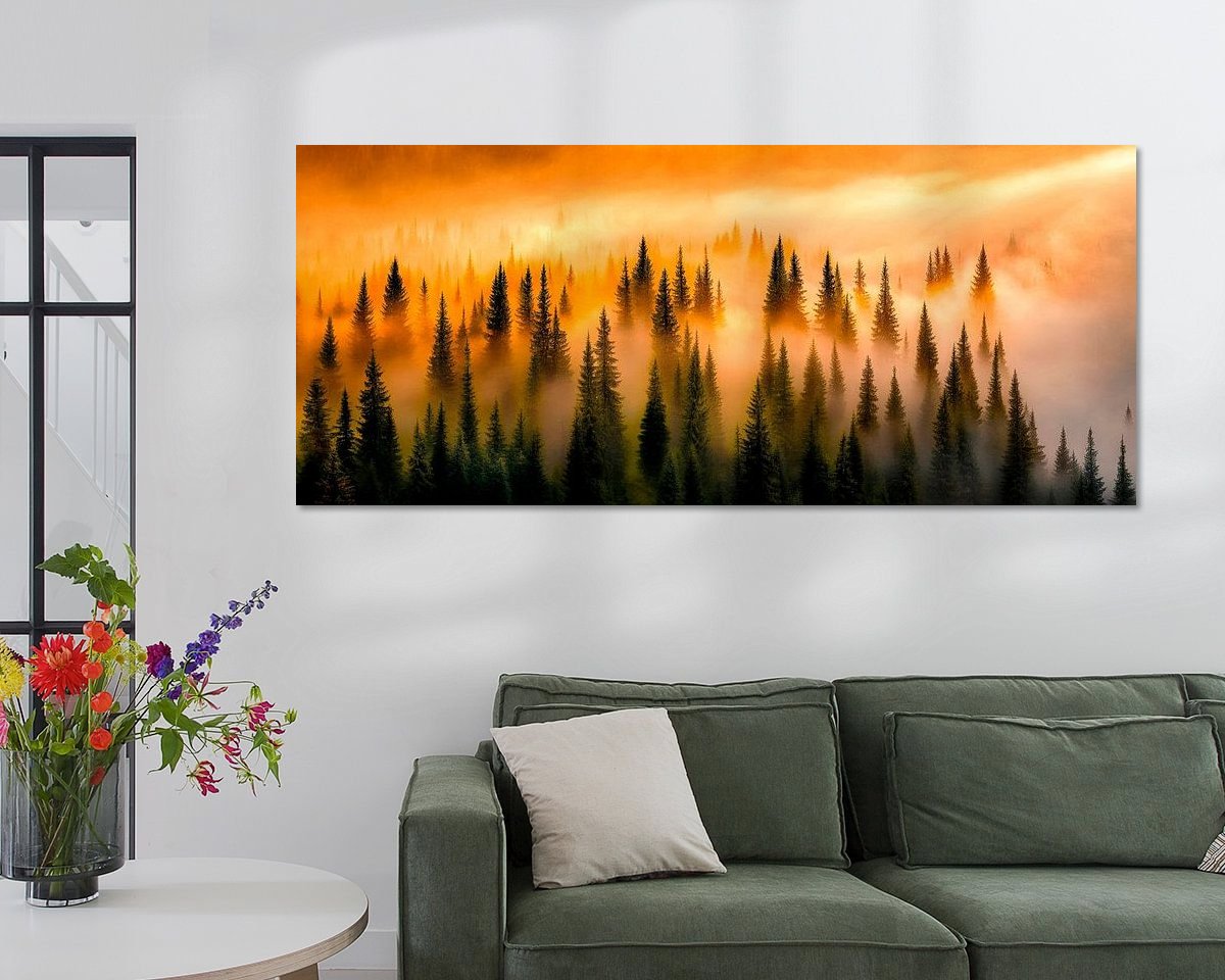 Voorbeeld van het werk in een kamer