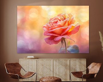 Roze van de ochtenddauw in het zonlicht