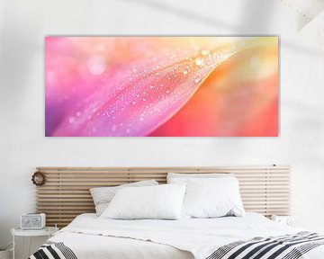 Douces nuances de couleurs avec des gouttes d'eau sur Poster Art Shop