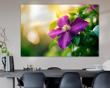 Beautiful purple flower in the sunlight by Poster Art Shop