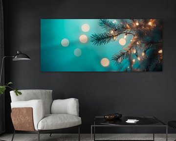 Schimmernde Lichter am Tannenzweig von Poster Art Shop