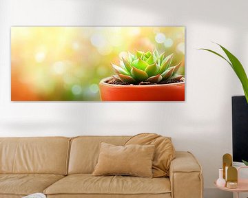 Zonovergoten vetplant in een pot van Poster Art Shop
