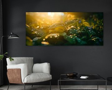 Feuilles humides exposées au soleil sur Poster Art Shop