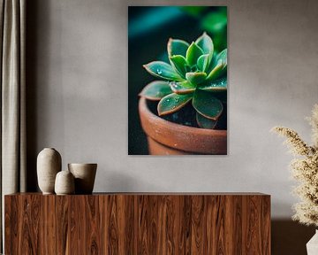 Succulent with water droplets by Poster Art Shop