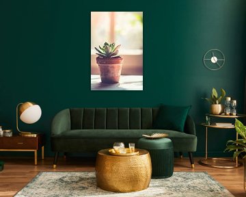 Sukulent in einem Blumentopf von Poster Art Shop