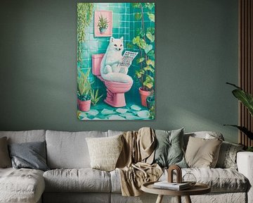 Détente animale dans la salle de bain sur Poster Art Shop