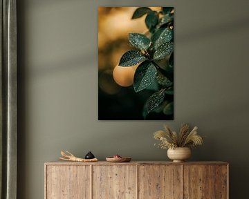Drops of fresh leaves in the light by Poster Art Shop