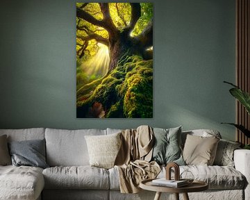 Rustic tree landscape in the morning light by Poster Art Shop