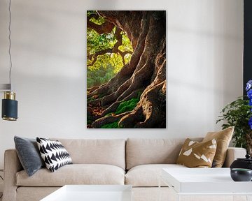 Wortelgestel van een oude boom van Poster Art Shop