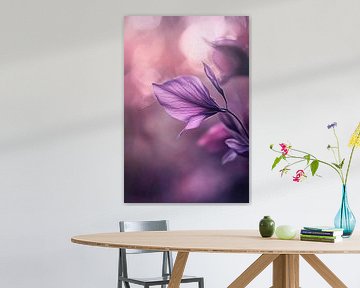 Delicate paarse bloemblaadjes in het licht van Poster Art Shop