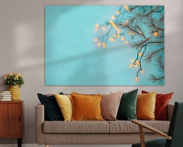 Branches avec lumières sur fond bleu sur Poster Art Shop