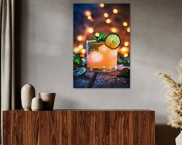 Verfrissende cocktail met limoen van Poster Art Shop