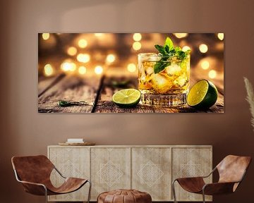 Verfrissende cocktail met limoen van Poster Art Shop