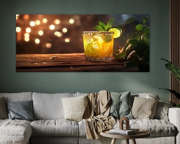 Verfrissende cocktail met limoen van Poster Art Shop