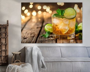 Verfrissende cocktail met limoen van Poster Art Shop