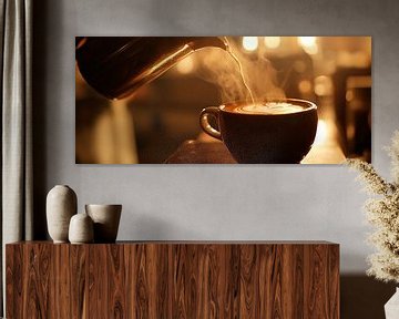 Dampende koffie in een gezellige sfeer van Poster Art Shop