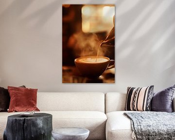 Dampende koffie in een gezellige sfeer van Poster Art Shop