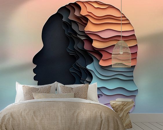 Voorbeeld van het werk in een kamer