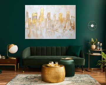 Gouden abstracte skyline schilderij van Imperial Art House