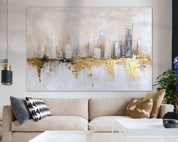 Abstracte skyline met gouden accenten van Imperial Art House