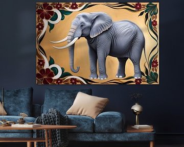 Elegante olifant met bloemenrand van Imperial Art House