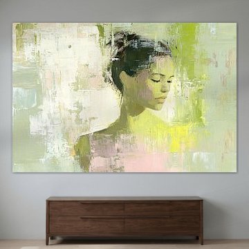 Dromerig abstract portret vrouw van Imperial Art House