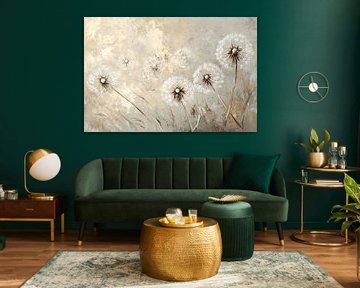 Abstract dandelions on canvas by Imperial Art House