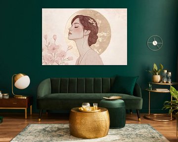 Elegante vrouw met gouden details van Imperial Art House