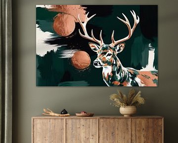 Abstract hert met kleurenaccenten van Imperial Art House