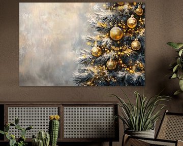 Versierde kerstboom met gouden accenten van Imperial Art House