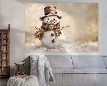 Cute snowman with vintage flair by Imperial Art House