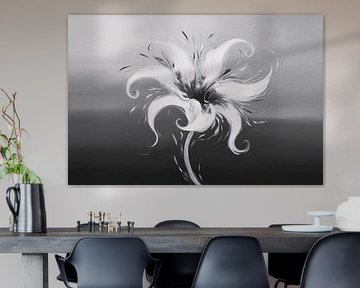 Abstract flower in black and white