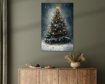 Feestelijke kerstboom met sneeuw van Imperial Art House