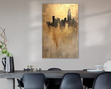 Art moderne de la ligne d'horizon en or sur Imperial Art House