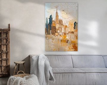 Abstracte stad met warme tinten van Imperial Art House