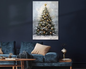 Prachtig versierde kerstboom schilderij van Imperial Art House