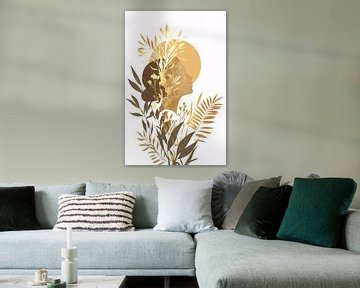 Gouden vrouw en natuur silhouet van Imperial Art House