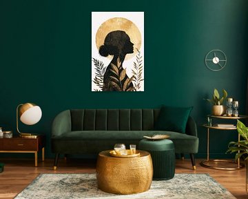 Vrouwelijk silhouet met natuuraccenten van Imperial Art House