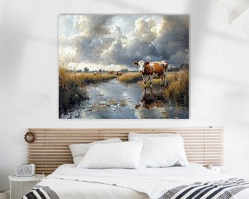 Calm Before the Storm Grazing van Abstract Schilderij