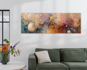 Abstract Schilderij | Golden Whispers van Kunst Kriebels
