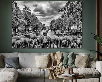 AMSTERDAM Herengracht | monochroom van Melanie Viola