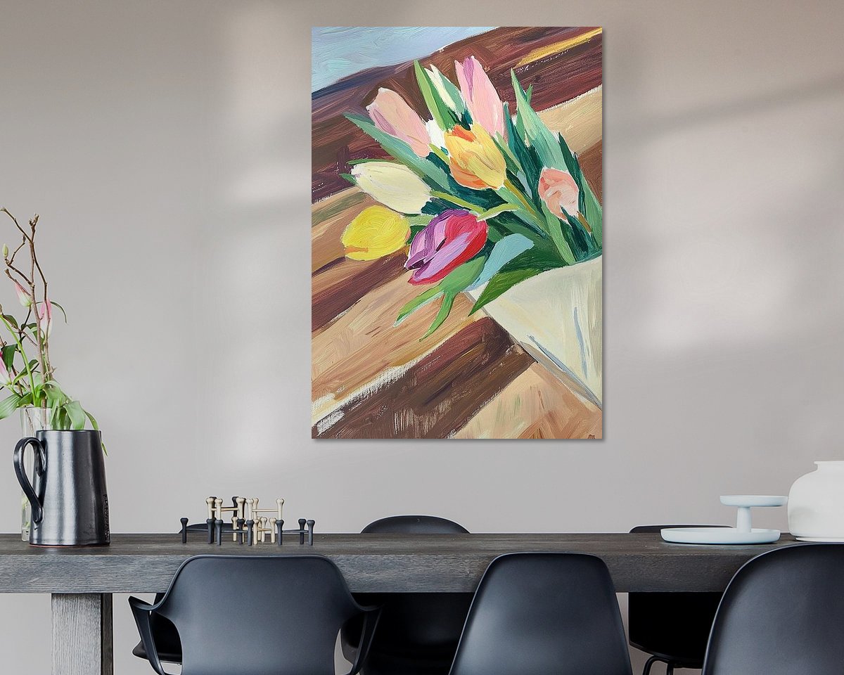 Voorbeeld van het werk in een kamer